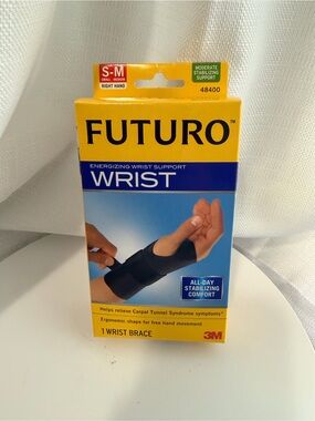 New-FUTURO Energizing Wrist Support Brace - Small/Medium Right Hand - Black